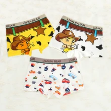 Cyjmydch/3 шт./лот; хлопковое нижнее белье для мальчиков с изображением ковбоя и машины; трусы для мальчиков-подростков; детские трусы-боксеры; трусы для малышей; цвет белый