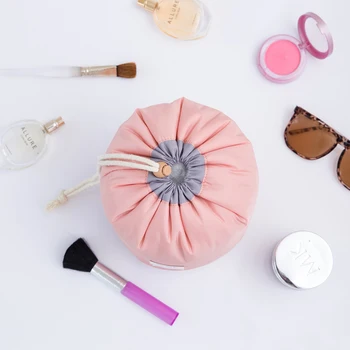 

baellrry brand 2019 Women Cosmetic Bags lady Travel Barrel-shaped makeup box Make up bags Origanizer Cosmetic cases free ship