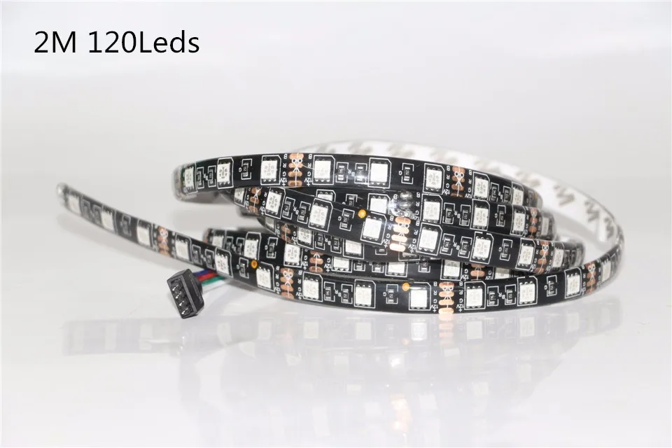 DC12V SMD5050 RGB Светодиодные ленты 60 светодиодный s/m Водонепроницаемый ленточный светильник 0,5 м 30 светодиодный s/1 м 60 светодиодный s/2 м 120 светодиодный s ПХБ черного rgb-лента