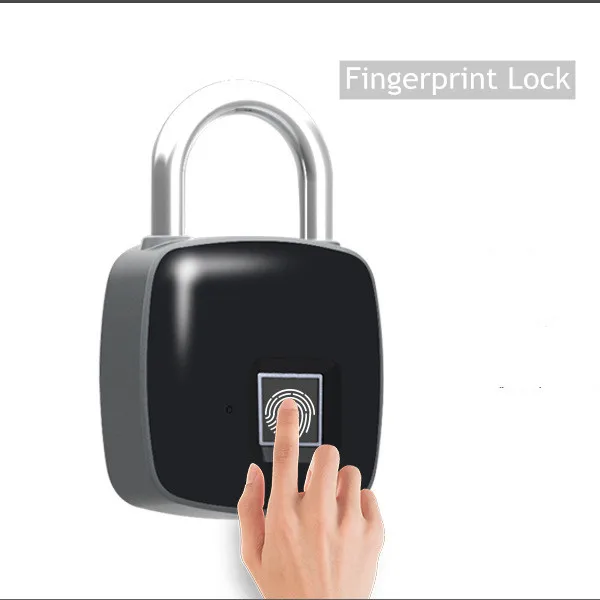 Водонепроницаемый без ключа замок отпечатков пальцев USB Перезаряжаемый умный Противоугонный замок безопасности дверь Багаж Замок для
