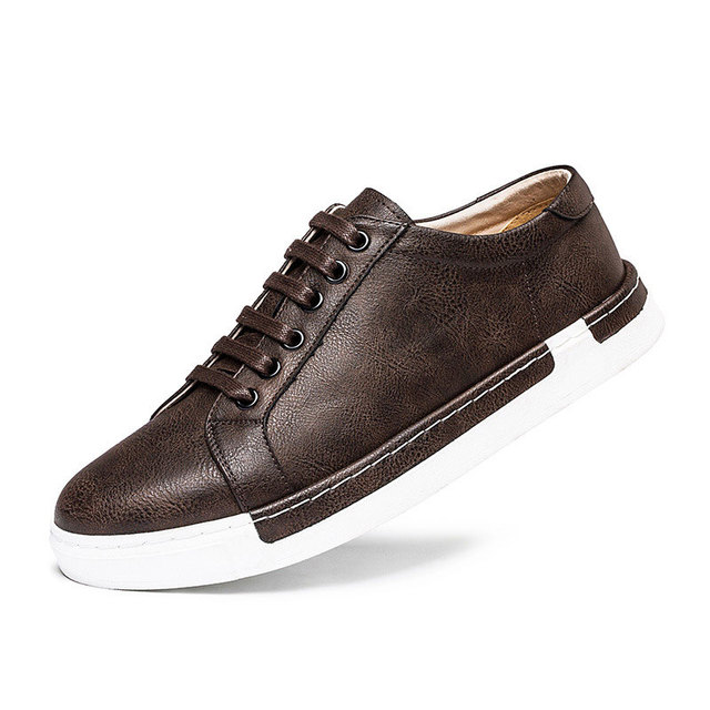 Sneakers Men Shoes 2022 Spring Autumn Soft Leather Mens Casual Shoes Flat Male Footwears Lace-up Man Sneakers Trainers