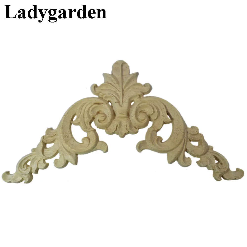 

Wood Carved Onlay Appliques Carpenter Frame Decal Furniture Decoration Wooden Crafts Decorative Flower Ornament