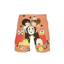 Miyazaki Hayao Унесенные спиром аниме фильм Огино чихиро 3D летние мужские модные трендовые шорты популярные повседневные летние шорты