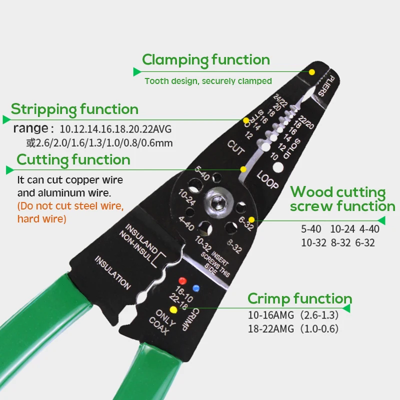 LAOA " Клещи для зачистки проводов практичный бренд многофункциональный инструмент для обжима проводов из высокоуглеродистой стали электрический инструмент ручной инструмент