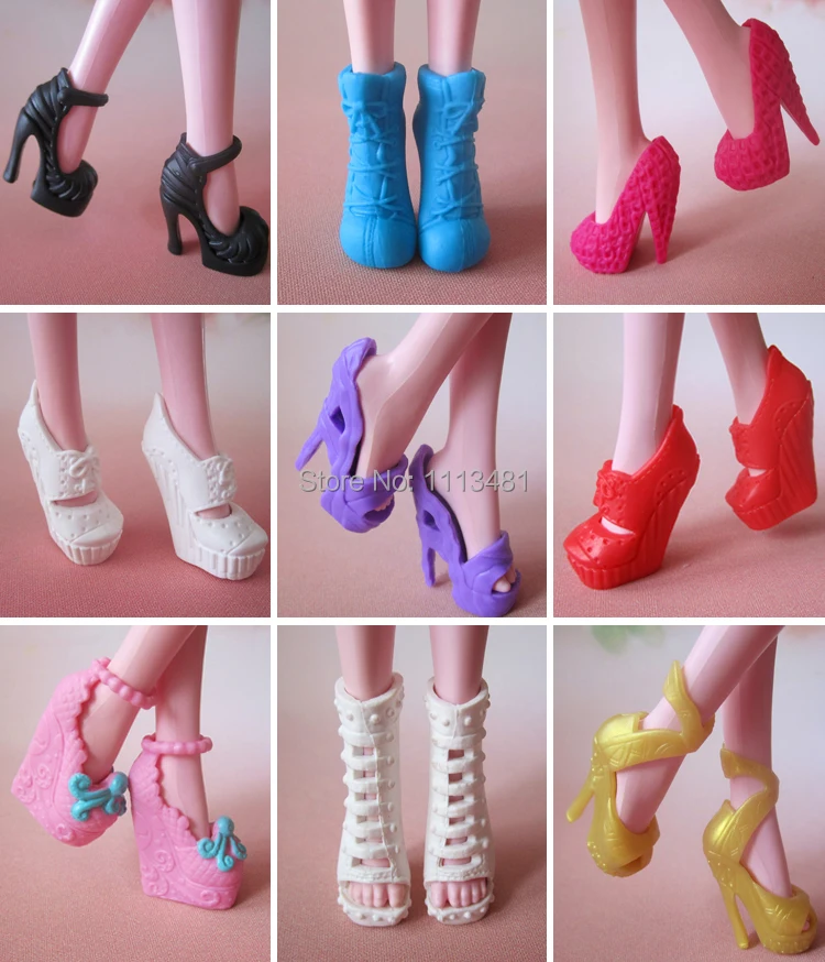 AILAIKI 5 пар/лот игрушка высокое качество оригинальная обувь для кукл-монстров смешанные стиль сапоги сандалии обувь для куклы-монстры девушка игрушка