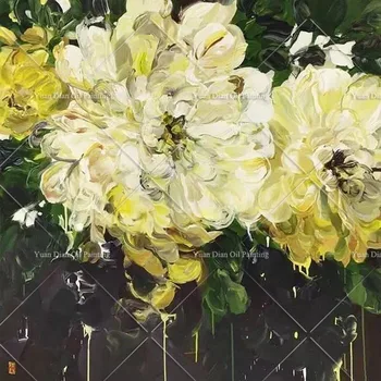 

Sexy White Elegant Flowers Colorful New Style Fowers Modern painting Floral Oil Painting Wall Art pictures for living room