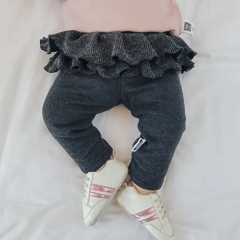 Милые зимние брюки-кюлоты для девочек; бархатные леггинсы с оборками; Одежда для младенцев; одежда для маленьких девочек; Одежда для новорожденных брюки