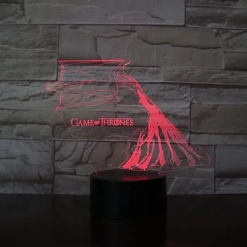 

Game Of Thrones Led Night Lamp For Children Dragon Fire Dragon Daenerys Targaryen Nightlight For Kid Bedroom 3d Led night light