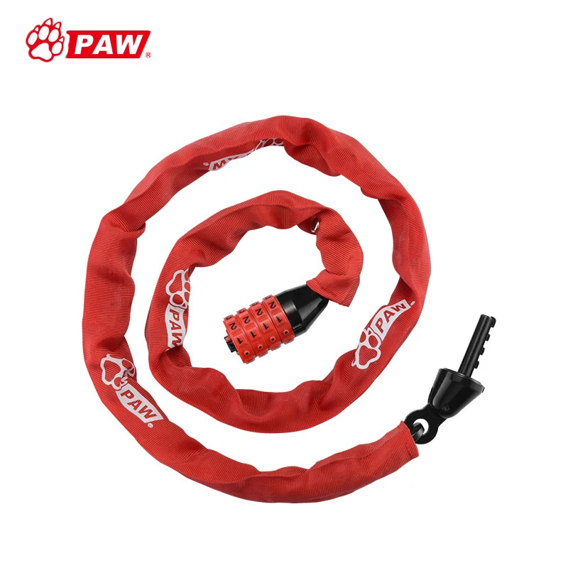 

PAW Chain Bike Lock for Motorcycle Bicycle and Electric Scooter Steel Code Lock Anti theft 4 Password Bicycle Lock