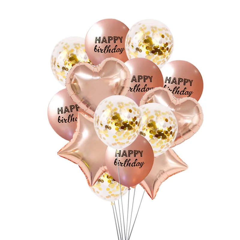 Chicinlife Rosegold фольгированные буквы С Днем Рождения воздушный шар попкорн коробка