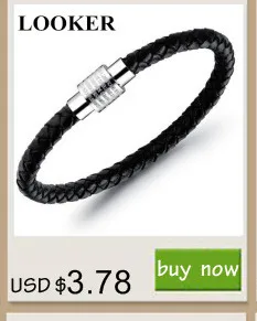 Модные брендовые ювелирные изделия мужские браслеты черный кожаный шнурок браслет цепочка нержавеющая сталь магнитные браслеты с пряжкой