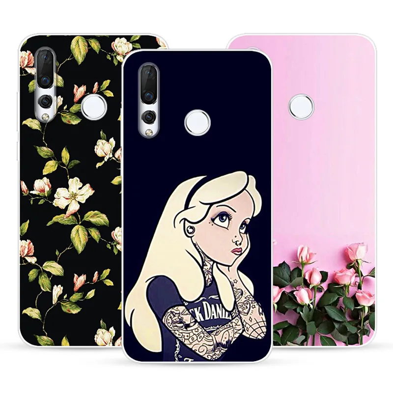 Phone Case For Huawei Nova 3 4 Soft Silicone TPU Fashion Flower Painted Back Cover |