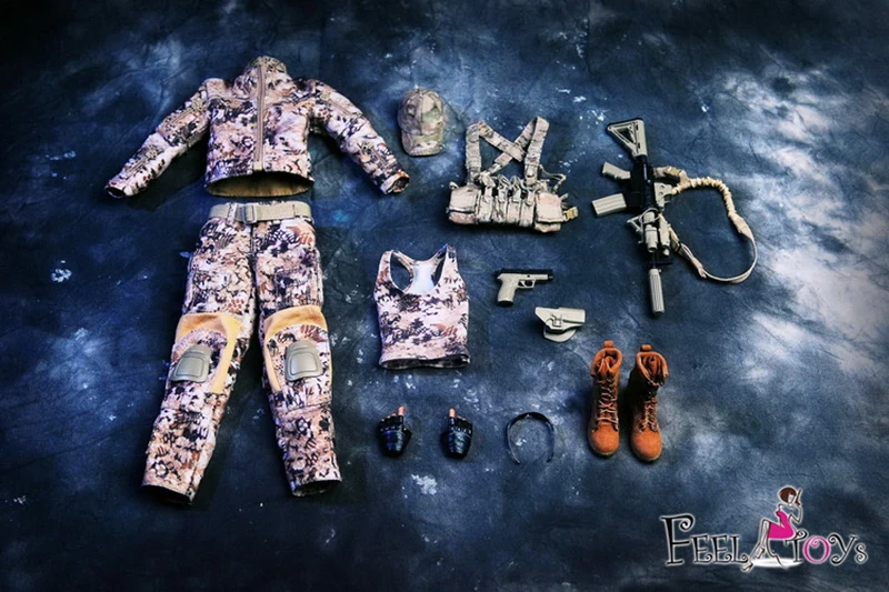 FeelToys 1/6 Female Commando Viper Camo Set without body and head for 12 inches girl Figure body 