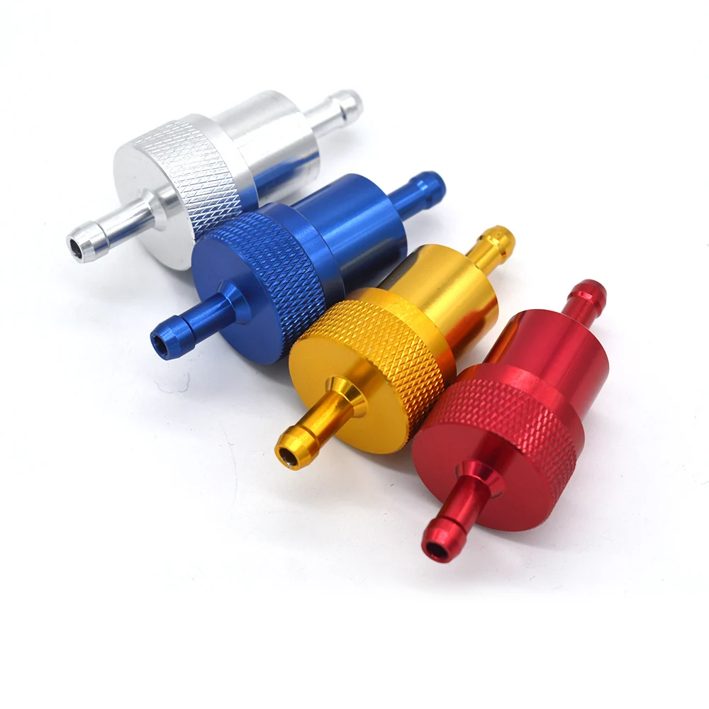Motorbike Universal Inline Fule Oli Filter 6 mm , Sootoer Fuel Filter Oil Filter Aliminium