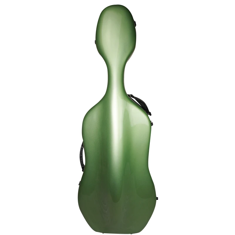 New cello case 4/4 green glass fiber reinforced plastic cello box.cello