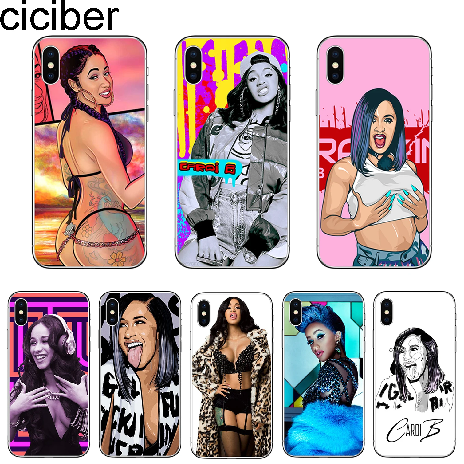 Ciciber Singer Cardi B для iphone 11 Pro Max чехол телефона Apple iPhone X XR XS 7 8 6S Plus 5 5S мягкий из ТПУ |