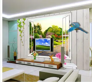 

wallpaper for walls roll room wallpaper Window garden landscape backdrop fashion photo 3d wallpaper