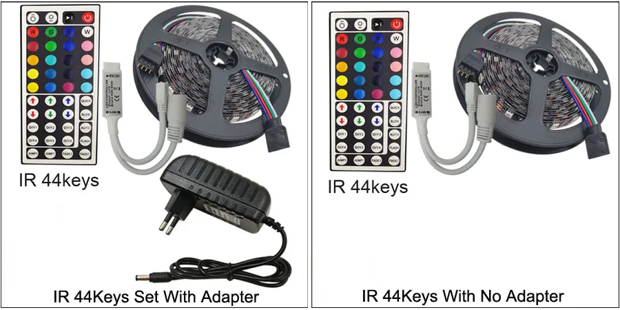 RGB Светодиодная лента DC 12 В SMD 5050 Rgb 5 м черная гибкая лента Диодная лента светильник+ контроллер+ адаптер питания украшение