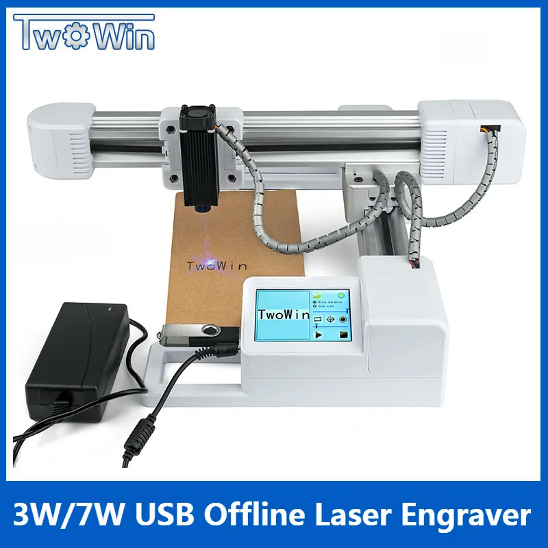 

3W/7W USB Off-line Wood Router Milling Machine Area 155x175mm DIY Logo Printer Big Power CNC Laser Engraving Carving Machine