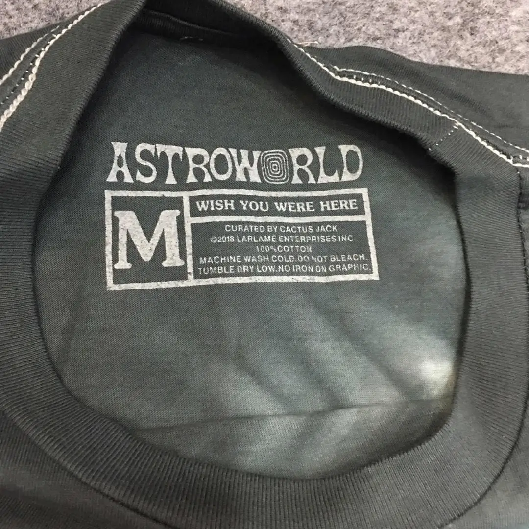 ASTROWORLD футболка принтом Трэвиса Скотта смайлик вареный с логотипом туман Vetements