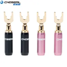 Choseal 24K Gold-Plated U/Y Connector for Speaker Wire DIY Speaker Audio Banana Connectors for Speaker Wire Home Theater