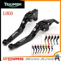 Titanium +สีดำ13สีcncปรับพับยืดรถจักรยานยนต์เบรคคลัทช์คันโยกสำหรับtriumphถนนคู่2016