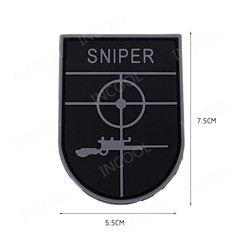 Снайперский патч-прицел Crosshair военный боевой патч 3D ПВХ тактические бейджи боевые Резиновые Патчи для рюкзак для одежды сумки - Цвет: Gray