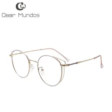Прозрачные современные женские очки, металлические оправы для очков, круглые очки, прозрачные линзы, очки для близоруких, очки для M69006