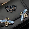 AHYONNIEX Promotion 1PC Blue Sequins beads bee patches applique sew on butterfly clothes shoes bags decoration DIY patch ► Photo 2/6