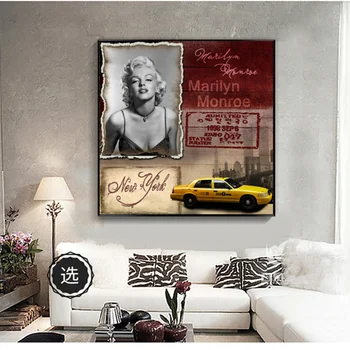 

Marilyn Monroe Portrait Painting Canvas Wall Art Modern Abstract Hepburn Picture HD Print Home Decor