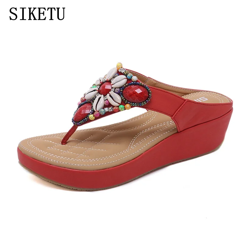 SIKETU/летние женские тапочки из искусственной кожи на мягкой подошве удобные
