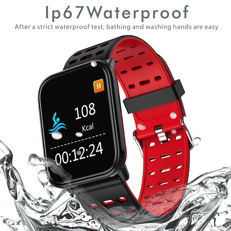 

WISHDOIT 2019 New LED full screen touch Sports watch Blood pressure Heart rate Sport activity Tracker Smart watch Mens women+Box