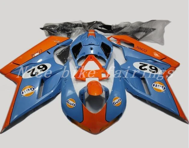 

3Gifts New ABS Motorcycle bike Fairings Kit Fit for DUCATI 848 1098 1198 1098R Fairing Bodywork Set custom Orange blue