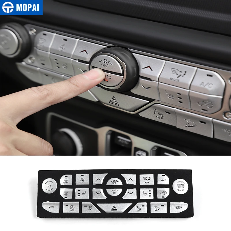 

MOPAI Interior Mouldings for Jeep JL Car Center Control Button Decoration Sticker for Jeep Wrangler JL 2018+ Car Accessories