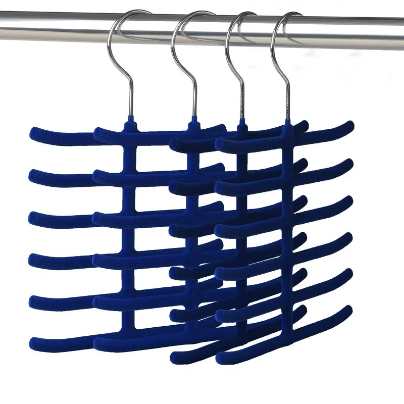 IVYSHION New 6 Layer Tie Belt Rack & Holder Hanger Velvet Flocked Non