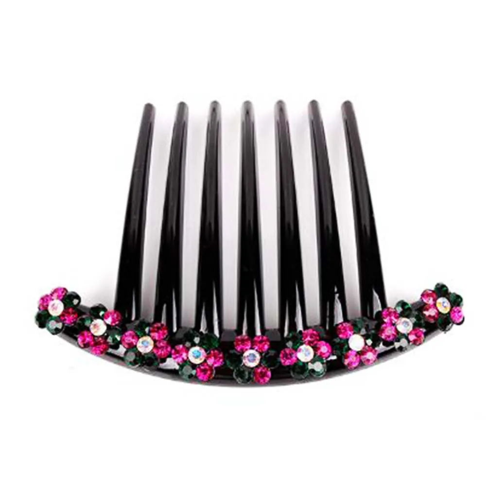 Rhinestone Bobby Pins Crystal Hair Clip Hair Female Wedding Bridal Hair Pins for Women Head Jewelry Korean Accessories Comb - Окраска металла: green