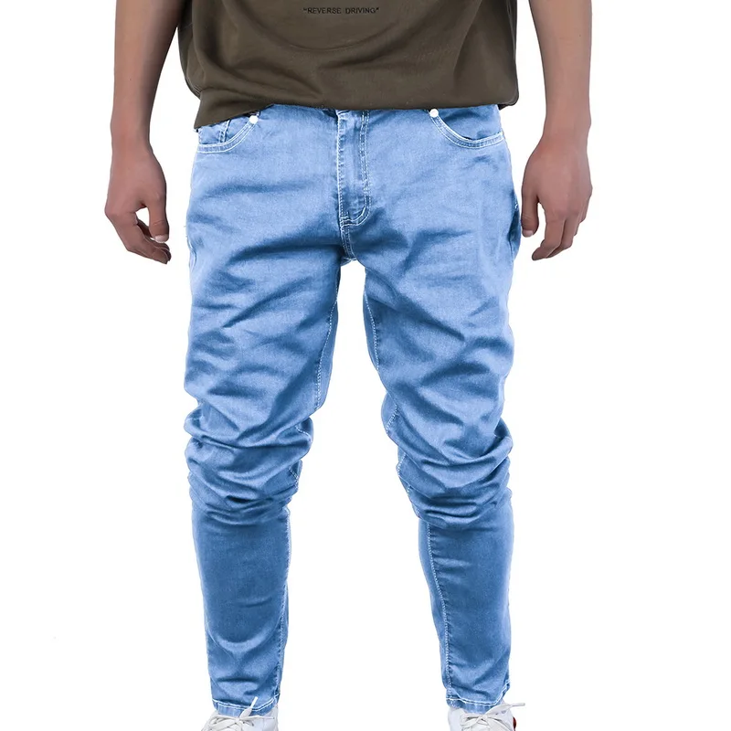 Laamei обтягивающие мужские джинсы на шнурке тонкие джоггеры из денима стрейч мужские джинсы карандаш синие мужские джинсы модные повседневные Hombre
