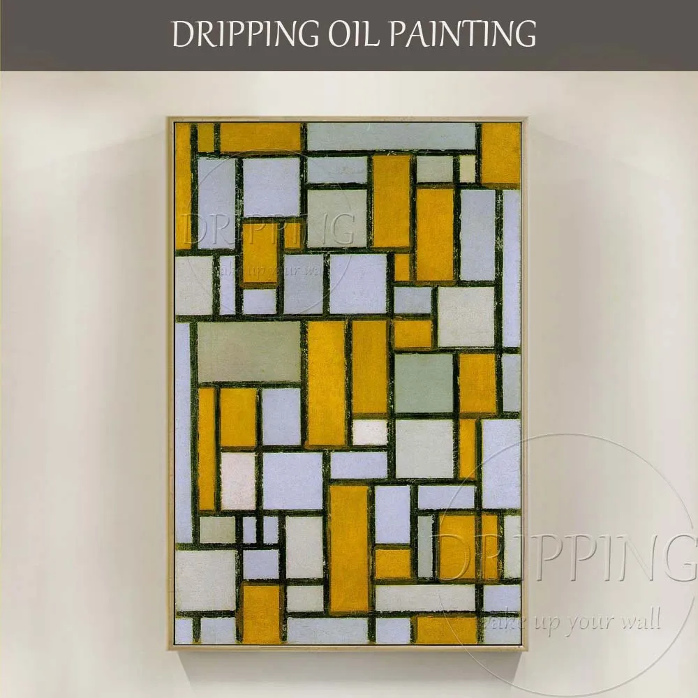 

Excellent Artist Hand-painted High Quality Composition with Gray and Light Brown Oil Painting on Canvas Geometry Oil Painting