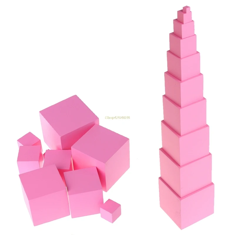 2018 montessori sensorial материалы башня семейный набор деревянные строительные блоки игрушка малыш JUL24_20