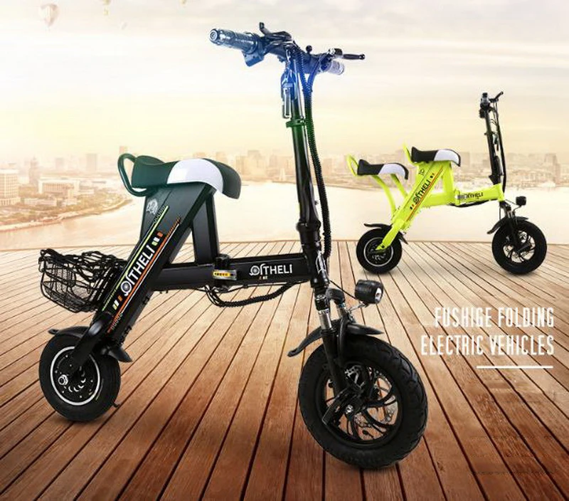 Best Venividivici Super light Mini-electric bike with Basket folding female small electric car lithium battery adult scooter 0