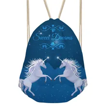 Noisydesigns сумка с единорогом сумки с принтом на шнуровке сумка Eco ulticolors мешочек для Для женщин Путешествия посылка мини рюкзак пляжные сумки