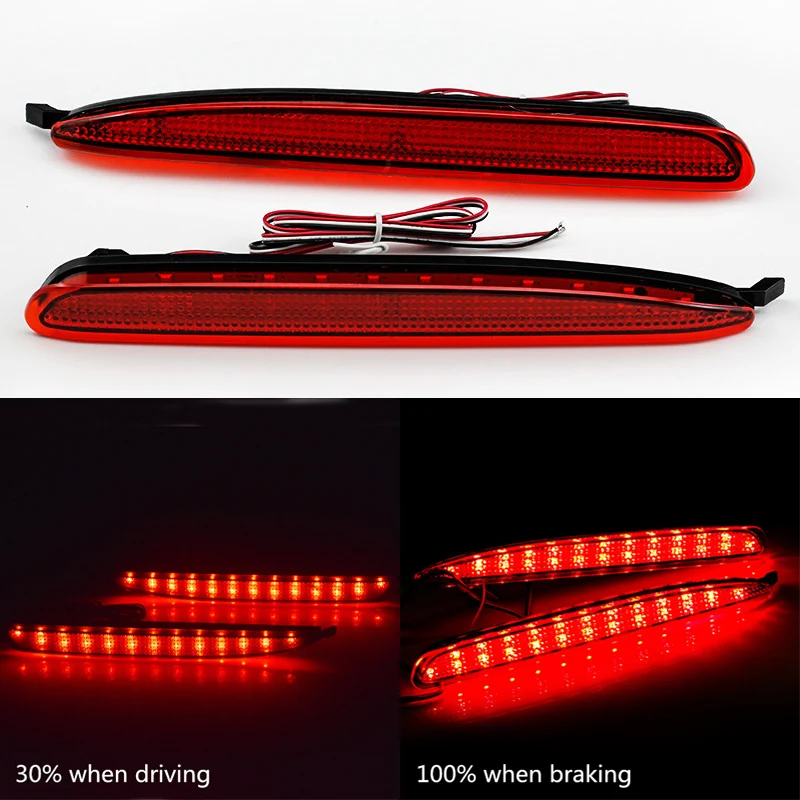 

2 PCS Red Lens LED Rear Bumper Reflector Tail Light Brake Stop Light For Mazda 6 Mazda6 2003-2008 Atenza Bright High Quality