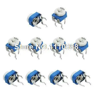 

10Pcs DIP Mounted Cermet Trimmer Potentiometer Resistor 50K Ohm WH06-2