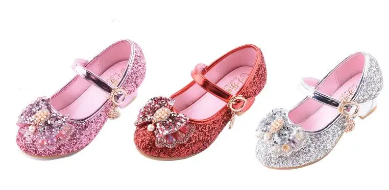 Haochengjiade для девочек модная обувь Эльза туфли принцессы Детские элегантные Танцевальная Вечеринка свадебные туфли Chaussure Enfants голубого и