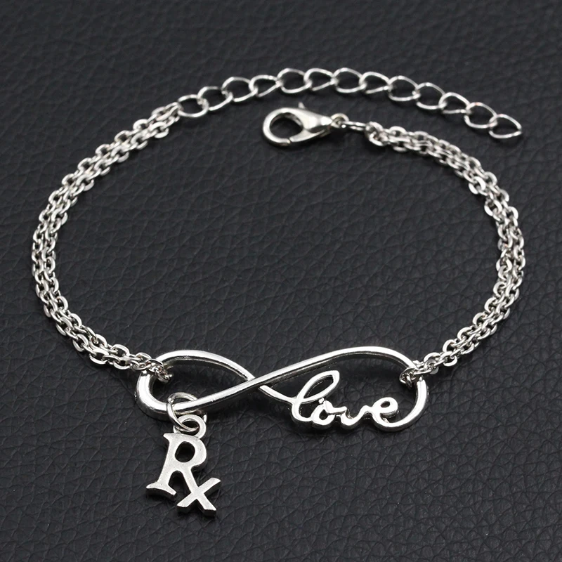 

2019 New Personalized Letter R&X Charm Bracelet DIY Handmade Infinity Love Charm Bracelets For Women Fashion Jewelry