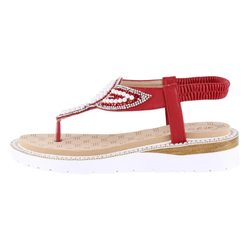2019 Women's hollow sandals summer pinch flat plus size ladies shoes platform sandals non-slip gladiator sandals slippers 40J2 (7)