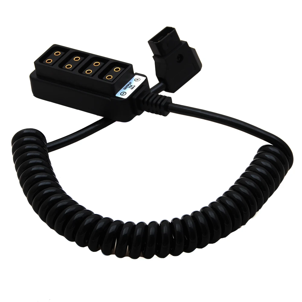 

D-Tap Male to 4-Port D-Tap Female Cable Splitter Spring Line for Anton Bauer Battery