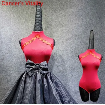 

Adult Latin Dance Children Dance Wear Modal Body Suit Organza Big Swing Skirt Girls Tango Salsa Foxtrot Quickstep Dancing Wear