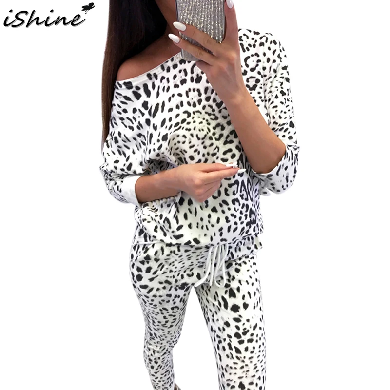 ISHINE модные женские туфли спортивный костюм осень камуфляж Leopard Леди с длинным