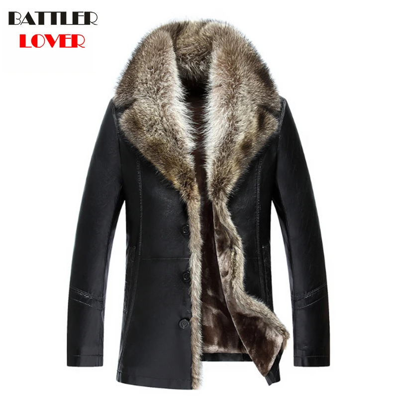 Buy M 5XL 2018 Winter New Men Leather Jacket Lambswool